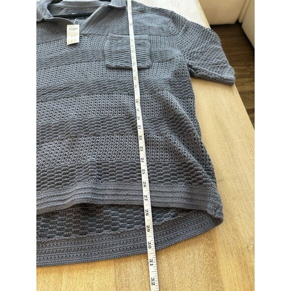 Abercrombie NWT Men's Short Sleeve Knit Polo in Blue Size XL - Picture 7 of 7